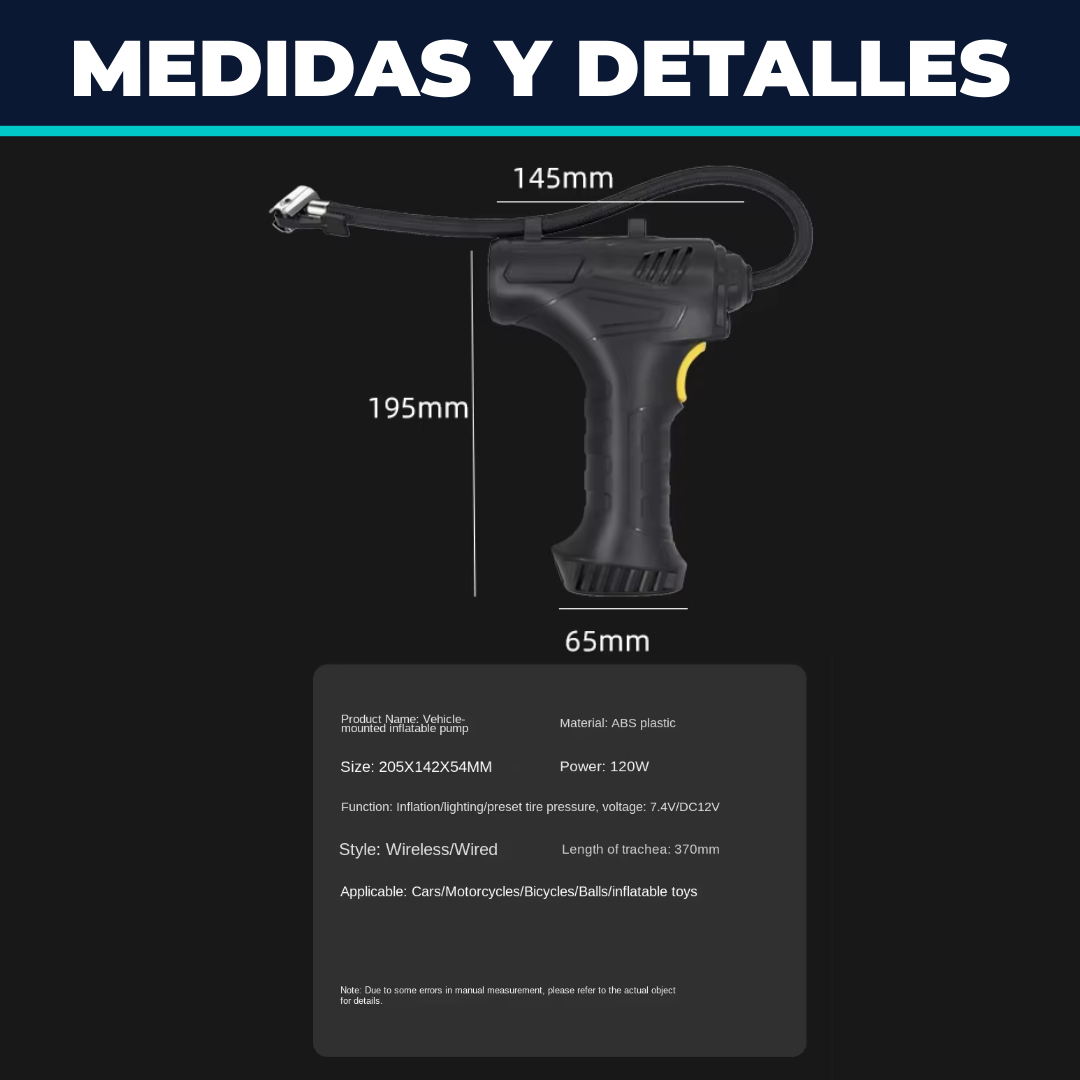 Compresor Inflador Led Automático