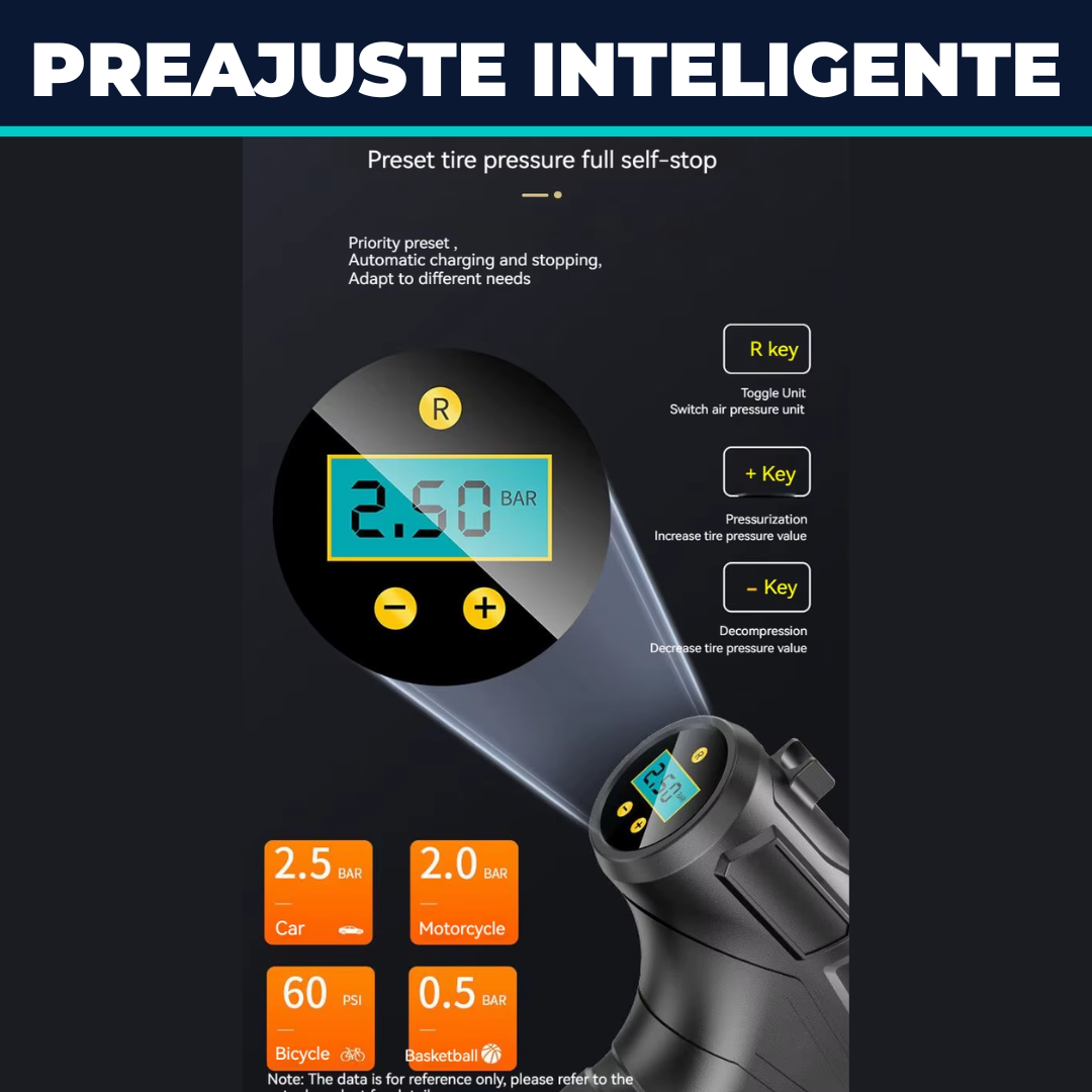 Compresor Inflador Led Automático