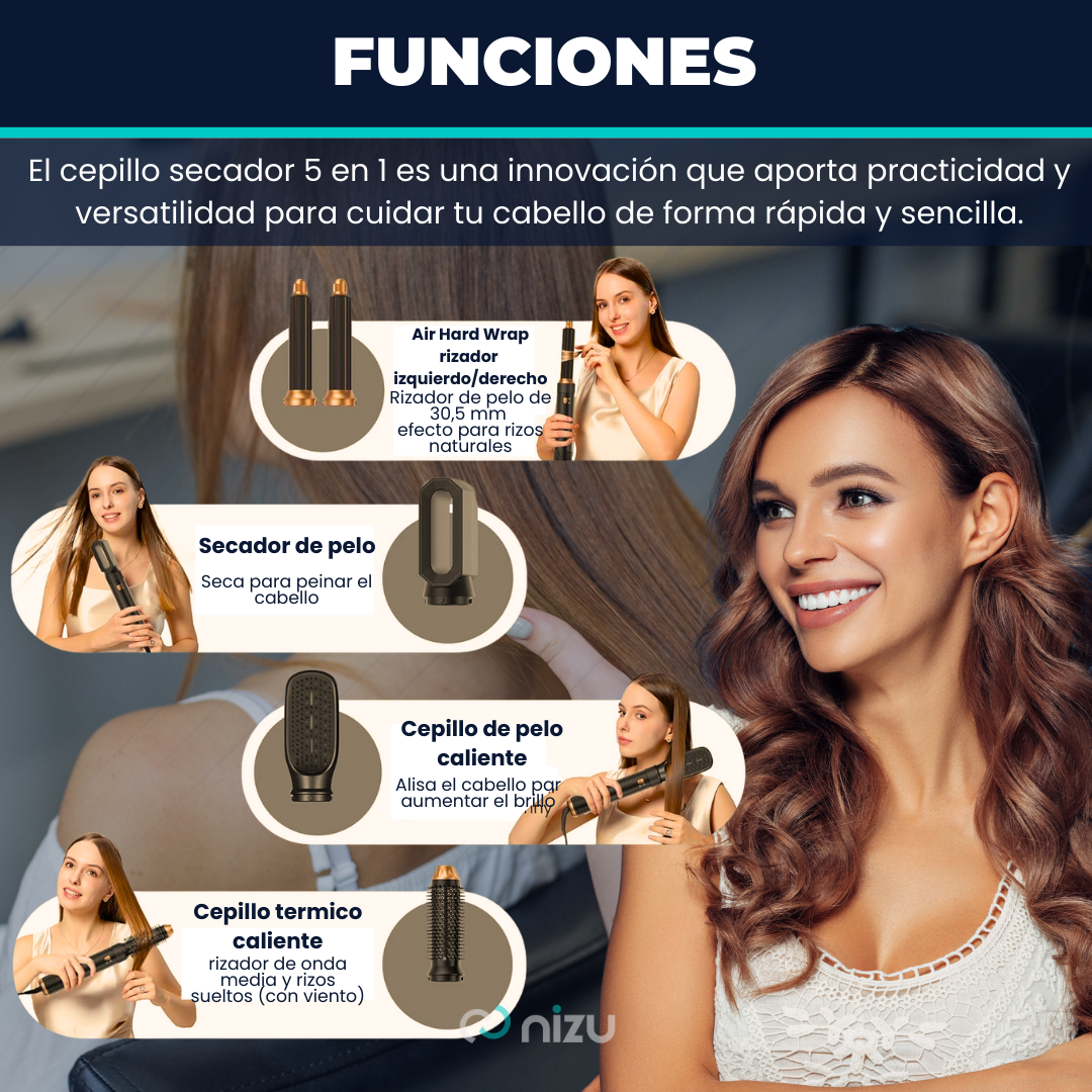 5 En 1 Cepillo De Cabello Electrico