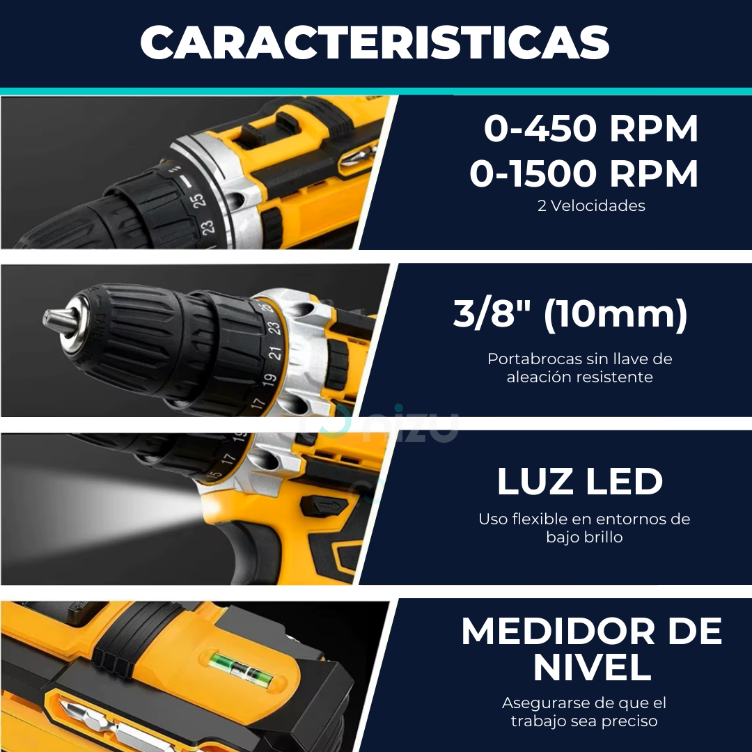 Taladro Desarmador Eléctrico Inalámbrico