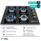 Parrilla 4 quemadores de vidrio Shorbull